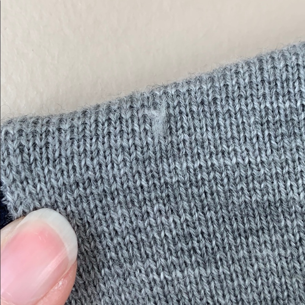 🦋 Talbots navy and gray long colorblock cardigan, size MP - Picture 7 of 7
